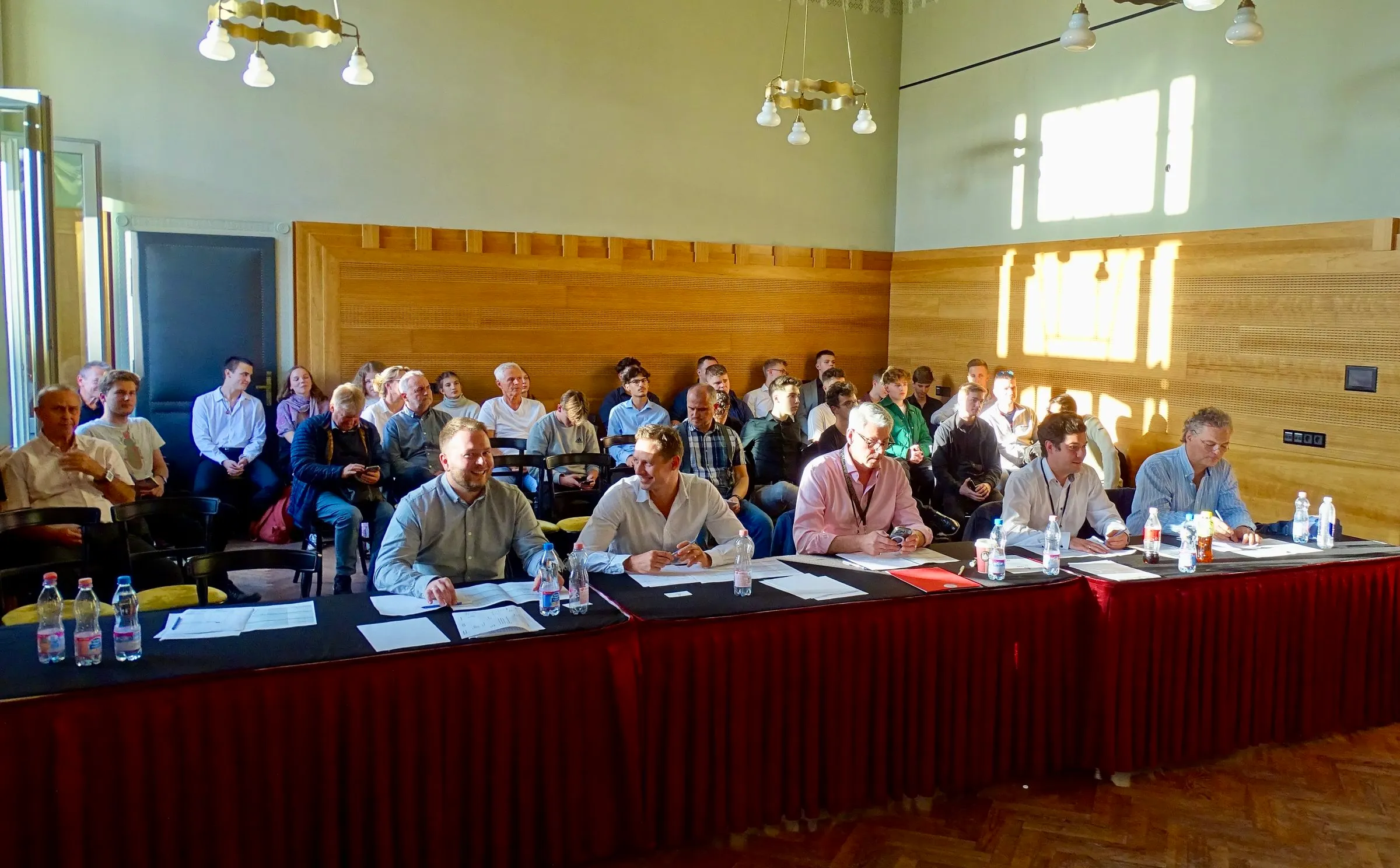 The judges' table and audience at the National Brass Competitions, Liszt Academy