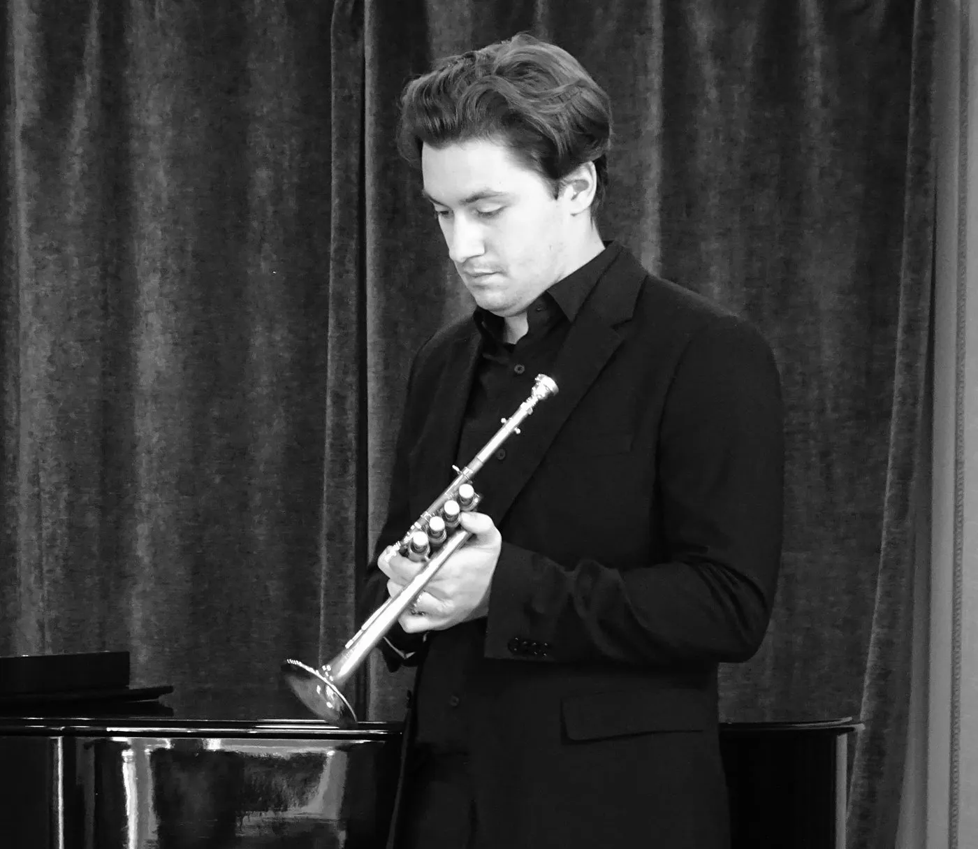 Sándor Nagy with his trumpet